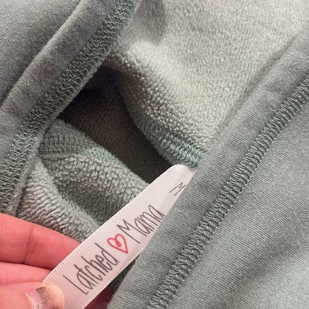 Latched Mama harbor snap pullover Sage Green with Heart Detail - Picture 8 of 10